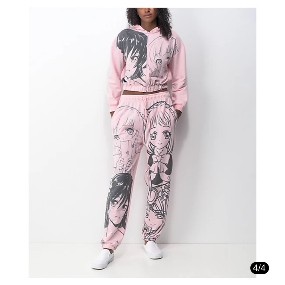 NGOrder Anime Crop Zip Hoodie & Sweatpants